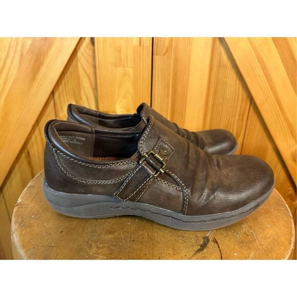 Baretraps Posture Jemma Casual Comfort Slip On Loafer Brown Faux Leather Sz 6.5M - Picture 1 of 8